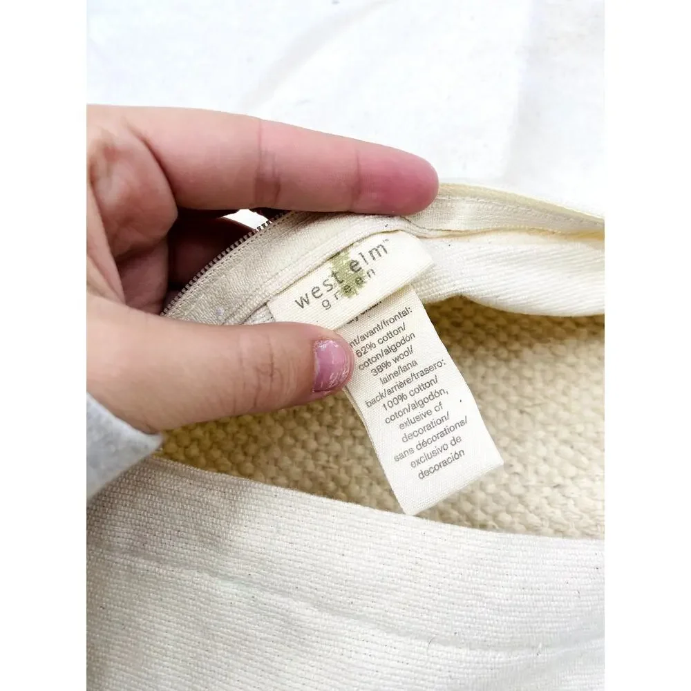 West Elm cream 30x30 pillow cover shams set of 2